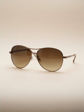 Tahari White Brown & Gold Retro Sunglasses – Brown Gradient Lenses – NWTt